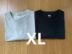 【UNIQLO】クルーネックT ブラック　ブルー　XLサイズ　2枚セット