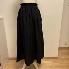 axes famme 黒 ガウチョパンツ ゴムウエスト