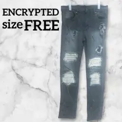 ENCRYPTED【FREE】スリムフィットデニム ダメージ 海外古着