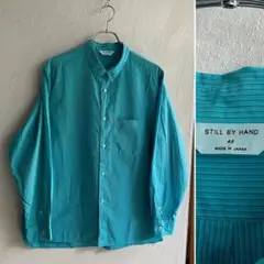 美品 STILL BY HAND 製品染め ストライプシャツ スティルバイハンド