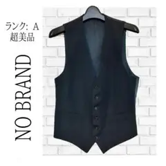 【超美品】NO BRAND ジレ ベスト ブラック ✓864
