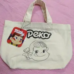 不二家　peko ペコちゃん　アイボリー　トートバッグ