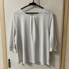 ⭐︎今週末限定お値下げ⭐︎ DRESKIP ホワイトドット 五分袖ブラウス