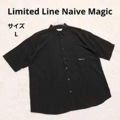 リミテッドライン シルクタッチ ポリエステル バックプリント半袖シャツ L 黒