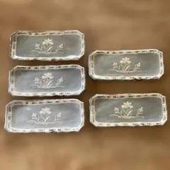 花柄デザイン 陶器皿 (橘吉)5枚セット