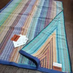 MISSONI HOME　ミッソーニ　さらさら麻混ガーゼハーフケット　ブルー MISSONI HOME ミッソーニ さらさら麻混ガーゼハーフケット