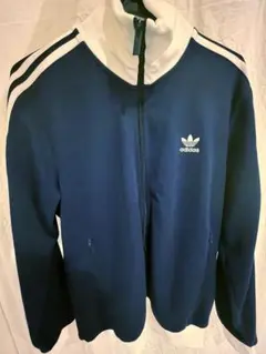 adidas ネイビー ホワイト ジャージ Lサイズ