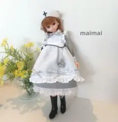 1/6ドール 22センチドール ハンドメイド 服 メイドさんグレー