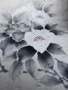 名古屋帯　ひげ紬　花　アイボリー 桜の花手描ひげ紬名古屋帯 茂野大生作(o72076ne) 帯紹介