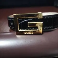 時限スペシャル価格GUESS 黒レザーバングル ブレスレット