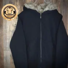 レディース フーディ ジャケット 裏ボア フルジップ 3XL ブラック