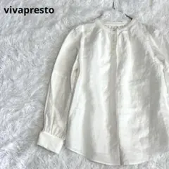 viva presto リネン　麻　ブラウス　ホワイト　白　ヴィヴァプレスト