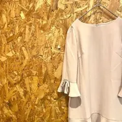 UNIVERSAL MUSE 七分袖ワンピース フォーマルドレス 袖フレア