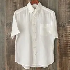 美品　GREEN LABEL RELAXING　麻100％半袖シャツ　Sサイズ