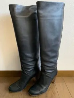 最終値下げ 美品 ロートレショーズ 37 23.5 ロングブーツ 黒 革
