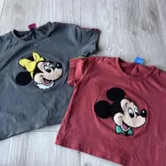 ミッキー ミニー 刺繍 Tシャツ 90