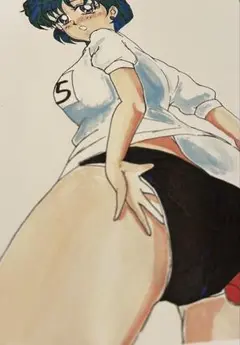 セーラーマーキュリー（水野亜美）体操服姿イラスト　美少女戦士セーラームーン