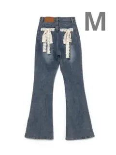 andmary ♡ Lacey ribbon heart hip denim