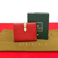 極 美品 保存箱 付き オールドグッチ クリップ金具 二つ折り 財布 折り財布
