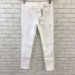 8.19 h750 ユニクロ パンツ デニム ジーンズ 24 白 紙タグ付き