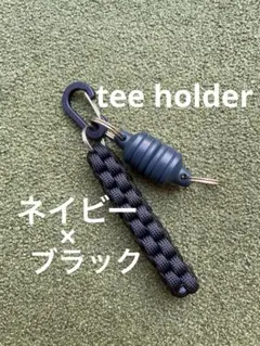ゴルフ　ティホルダー　ショートタイプ　強力マグネット付　ネイビー×ブラック