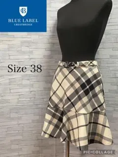 美品 ブルーレーベルクレストブリッジ 膝丈スカート Mサイズ