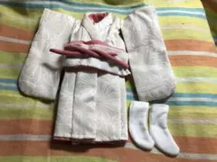 お値下げ 幼SD 正絹手染め薄いピンクベージュのお着物