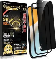 iPhone 16e ガラスフィルム 覗き見防止 【ガイド枠付き】1枚