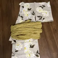 新品未使用タグ付き　花柄浴衣・帯セット