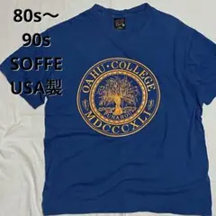 80s〜90s USA製 シングルステッチ カレッジ 短丈ボックス Tシャツ