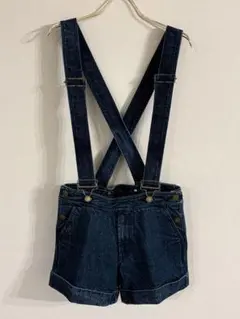 デニム　インディゴ　ショートパンツ　サスペンダー　フローレント