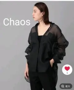 【Chaos】シルクオーガンブラウス 黒