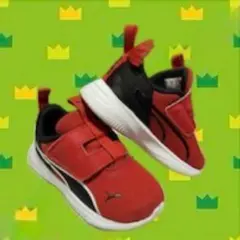 Puma 赤黒 スニーカー ベルクロ　14㎝