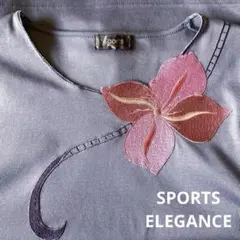 SPORTS ELEGANCE 蘭の刺繍　トップス　カットソー　Tシャツ