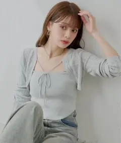 chico アイレットチビボレロ➕ベアセット　ブルー