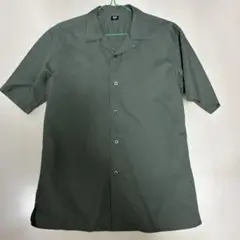 UNIQLOカーキ M 半袖オープンシャツ