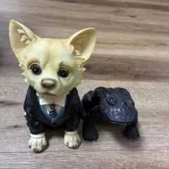 チワワとカエルのフィギュアセット