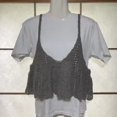 ハンドメイド　ニットキャミソールのみ