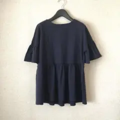 綿100% ギャザーTシャツ　フリルスリーブ　半袖