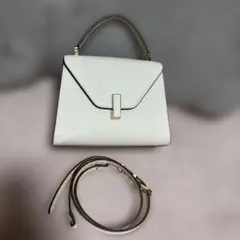未使用品　ハンドバッグ　ショルダーバッグ イジィデ風　本革　ホワイト