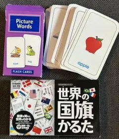 世界の国旗かるたとPicture Words フラッシュカード
