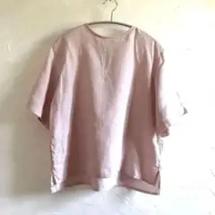 【美品】アトリエアンワン　リネンTシャツブラウス　ベビーピンク　anone