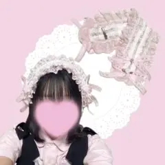 pure pink race hd ハンドメイド ヘッドドレス サブカル