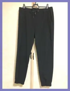 ☆GU☆超美品☆スタイルアップ♪涼感レーヨン混イージージョガーパンツ黒M☆