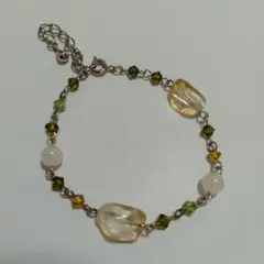ハンドメイド ブレスレット 天然石＋スワロフスキービーズ