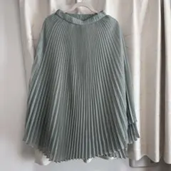 ミントグリーン プリーツロングスカート