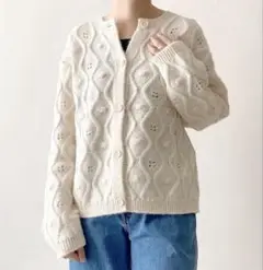 ユニクロ UNIQLO ポインテールクルーネックカーディガン S