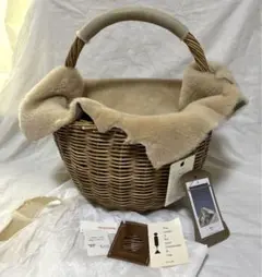 ebagos ムートン1本手 BEIGE エバゴス カゴバック