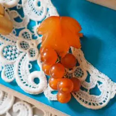 ヴィンテージブローチ　琥珀　ソ連