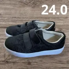 バイラビット　by love it ブラック　ラメ　スニーカー　靴　24センチ
